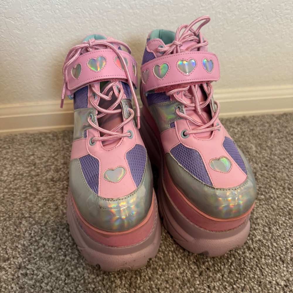 Fairycore Rave Sugar Thrillz Fairywalker Platform Sneakers Size 7 Pink - Picture 3 of 5